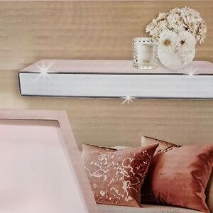 Premier Home Pink Top Mirrored Floating Wall Shelf